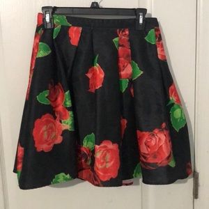 Flower Satin Homecoming Skirt